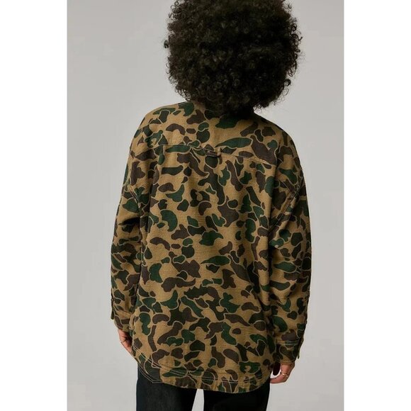 BDG Urban Outfitters Dani Flannel Shirt Tunic Top Buttondown Army Print S 283065 - Picture 3 of 8